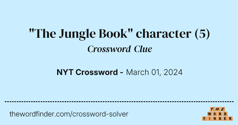 "The Jungle Book" character crossword clue image