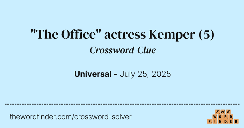 "The Office" actress Kemper crossword clue image