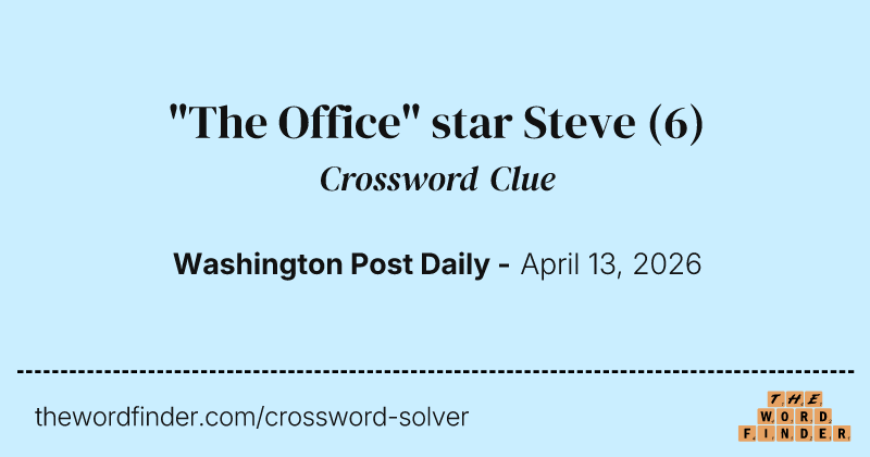 "The Office" star Steve crossword clue image