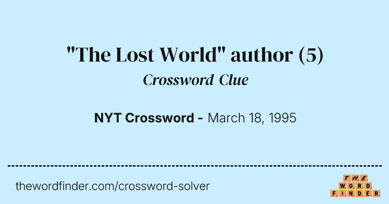 "The Lost World" author crossword clue image