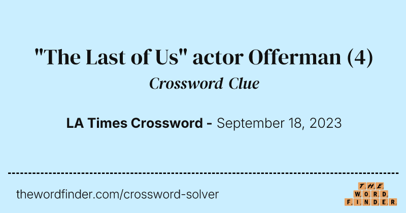 "The Last of Us" actor Offerman crossword clue image