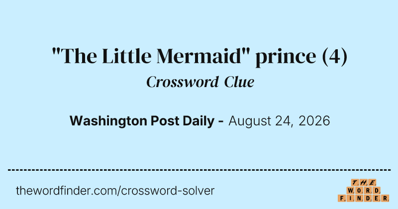 "The Little Mermaid" prince crossword clue image
