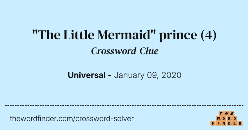 "The Little Mermaid" prince crossword clue image