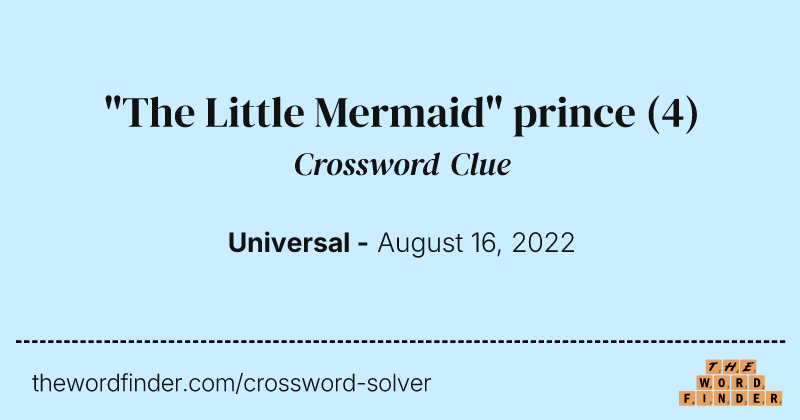 "The Little Mermaid" prince crossword clue image