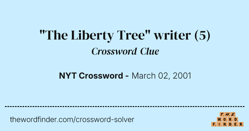 "The Liberty Tree" writer crossword clue image
