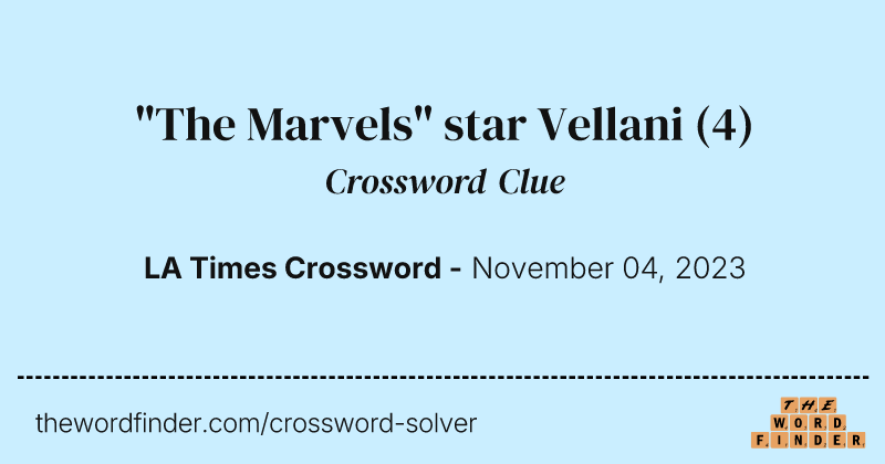 "The Marvels" star Vellani crossword clue image