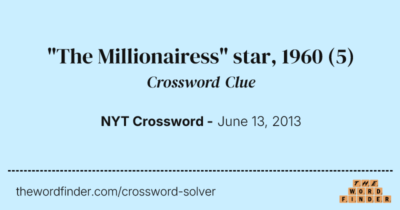 "The Millionairess" star, 1960 crossword clue image
