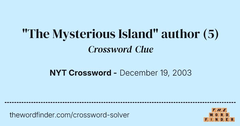 "The Mysterious Island" author crossword clue image