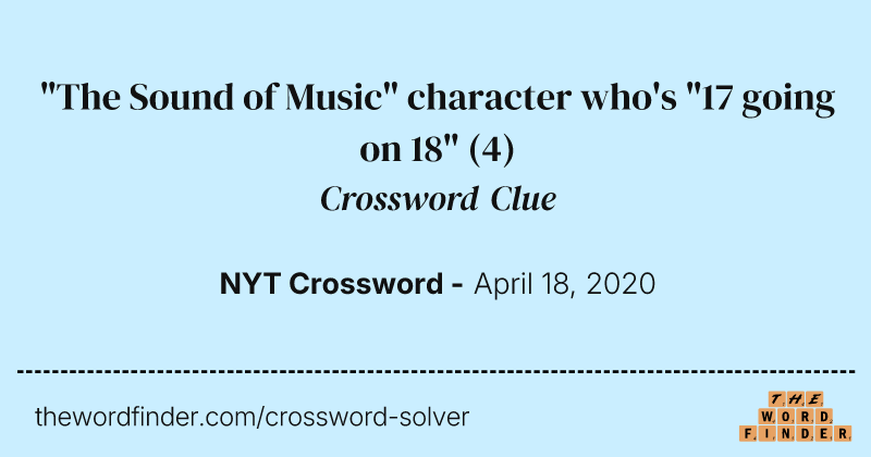 "The Sound of Music" character who's "17 going on 18" crossword clue image