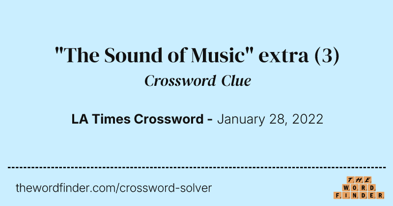 "The Sound of Music" extra crossword clue image