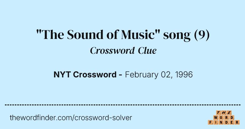 "The Sound of Music" song crossword clue image