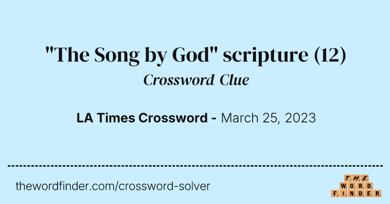 "The Song by God" scripture crossword clue image