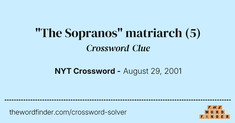 "The Sopranos" matriarch crossword clue image