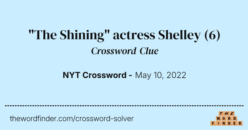 "The Shining" actress Shelley crossword clue image