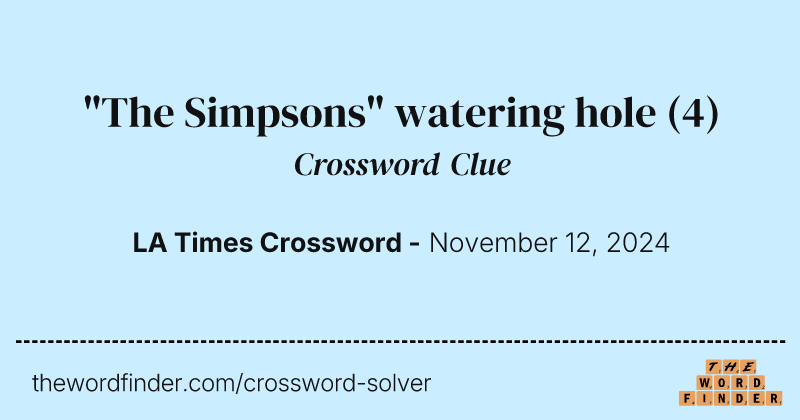 "The Simpsons" watering hole crossword clue image