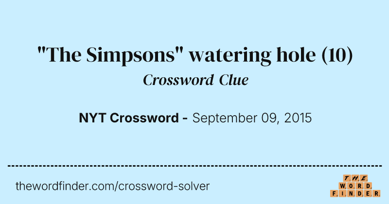 "The Simpsons" watering hole crossword clue image