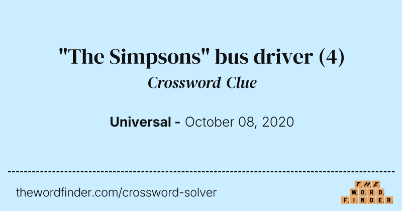 "The Simpsons" bus driver crossword clue image
