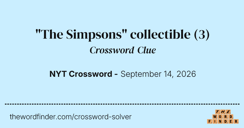 "The Simpsons" collectible crossword clue image