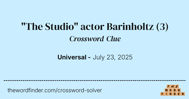 "The Studio" actor Barinholtz crossword clue image