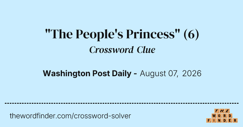 "The People's Princess" crossword clue image