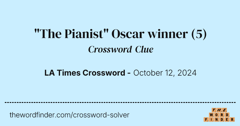 "The Pianist" Oscar winner crossword clue image