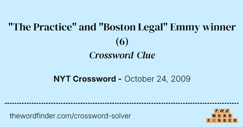 "The Practice" and "Boston Legal" Emmy winner crossword clue image