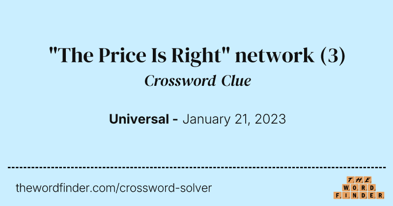 "The Price Is Right" network crossword clue image