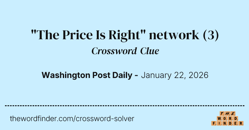 "The Price Is Right" network crossword clue image