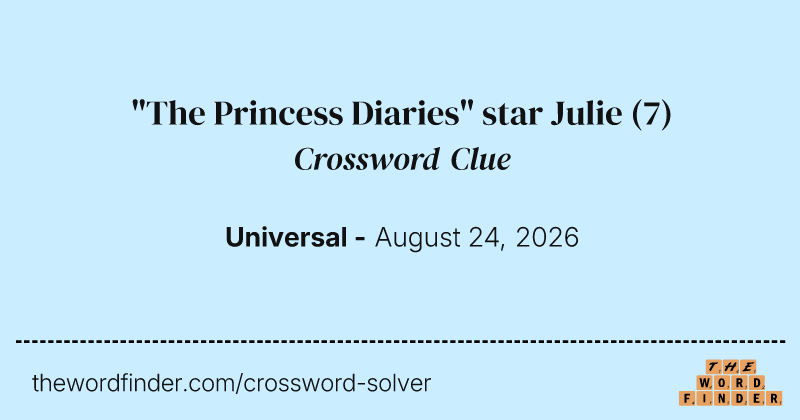 "The Princess Diaries" star Julie crossword clue image