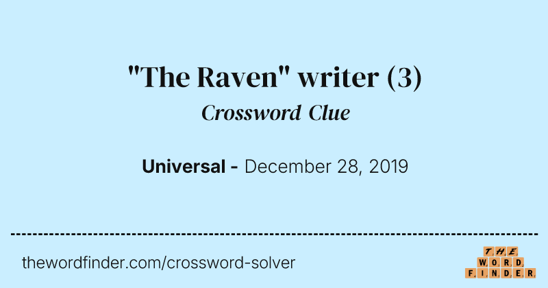 "The Raven" writer crossword clue image
