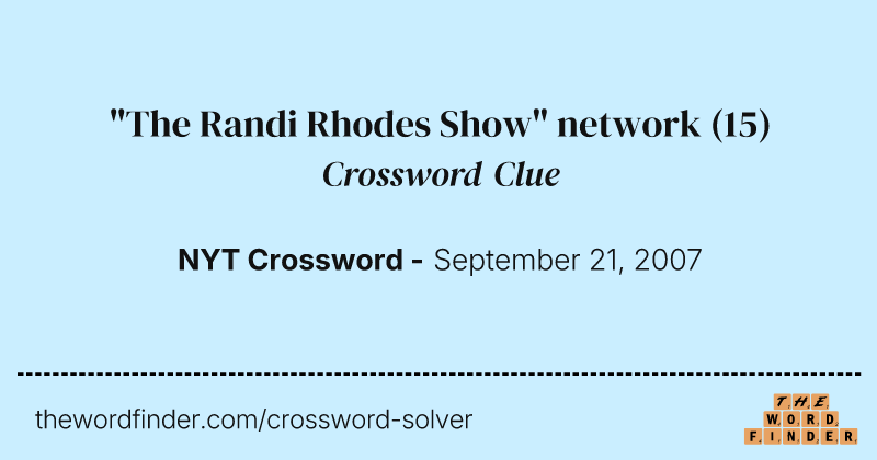 "The Randi Rhodes Show" network crossword clue image