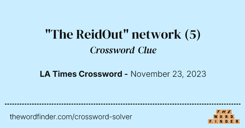 "The ReidOut" network crossword clue image