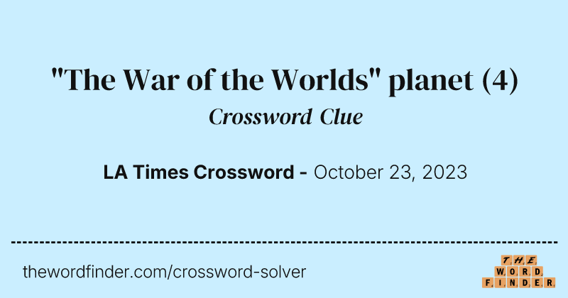 "The War of the Worlds" planet crossword clue image
