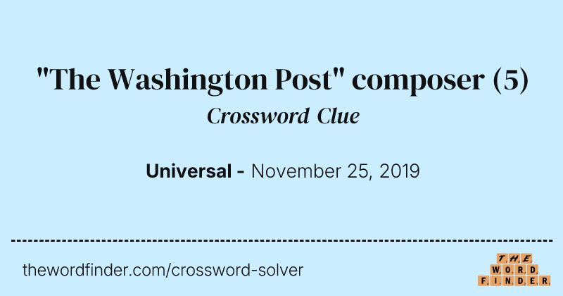 "The Washington Post" composer crossword clue image