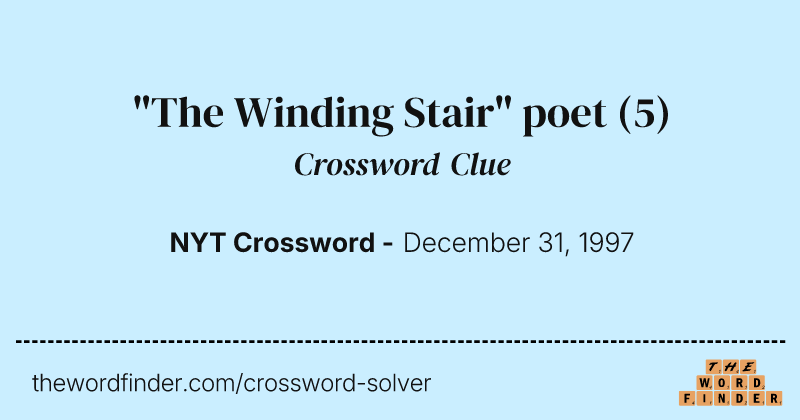 "The Winding Stair" poet crossword clue image