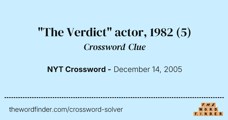 "The Verdict" actor, 1982 crossword clue image