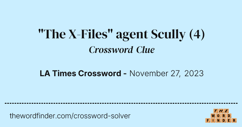 "The X-Files" agent Scully crossword clue image