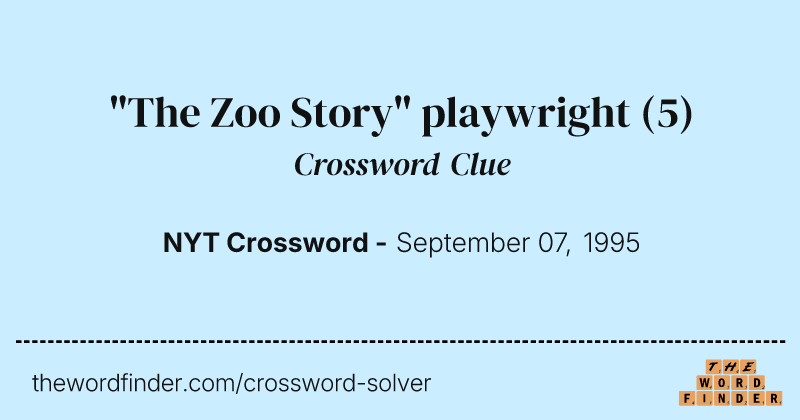 "The Zoo Story" playwright crossword clue image
