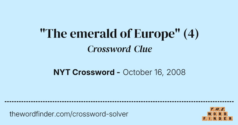 "The emerald of Europe" crossword clue image