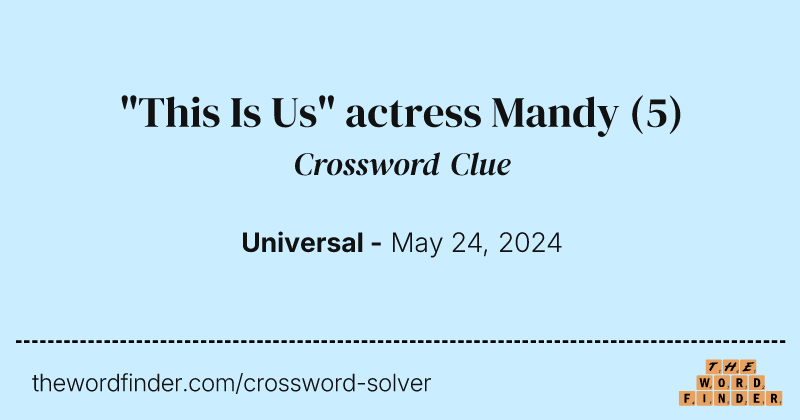 "This Is Us" actress Mandy crossword clue image