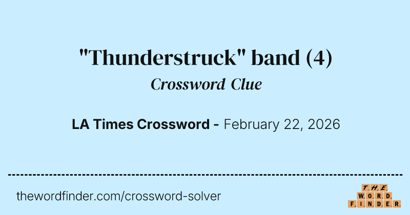 "Thunderstruck" band crossword clue image