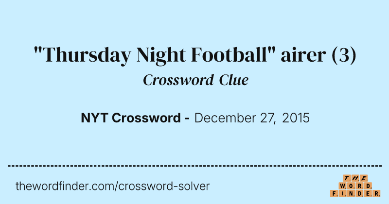 "Thursday Night Football" airer crossword clue image
