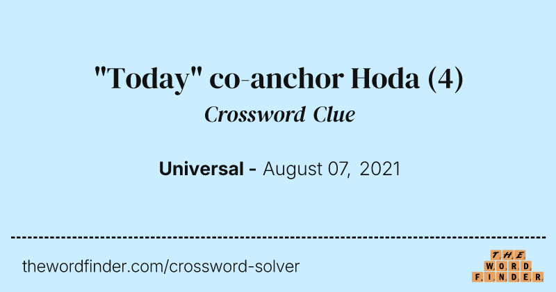 "Today" co-anchor Hoda crossword clue image