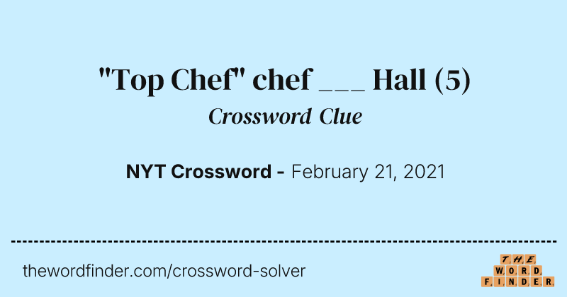 "Top Chef" chef ___ Hall crossword clue image