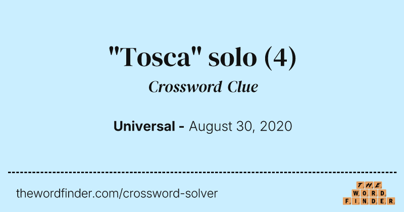 "Tosca" solo crossword clue image