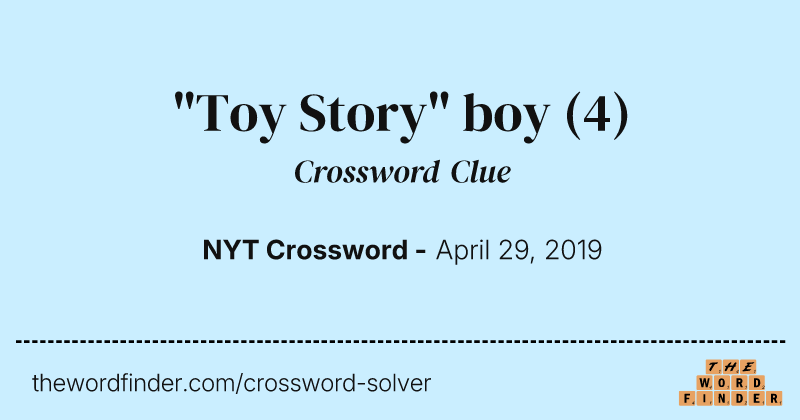 "Toy Story" boy crossword clue image