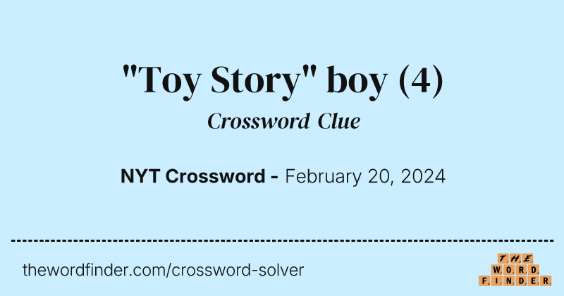 "Toy Story" boy crossword clue image