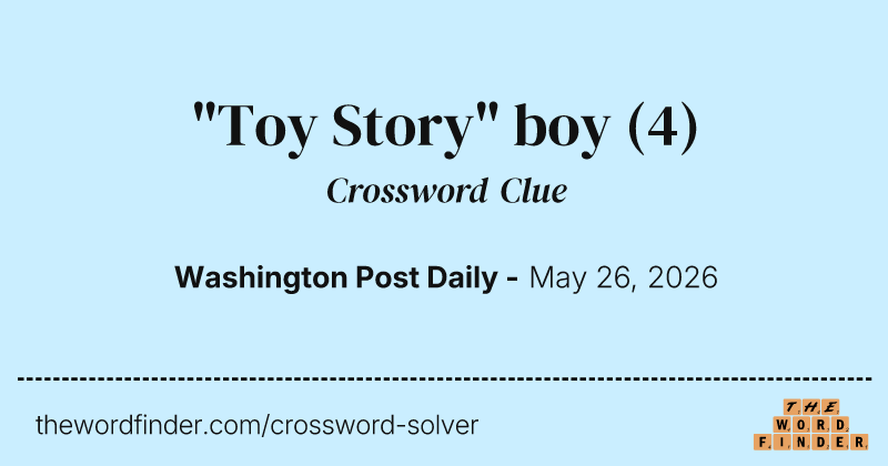 "Toy Story" boy crossword clue image