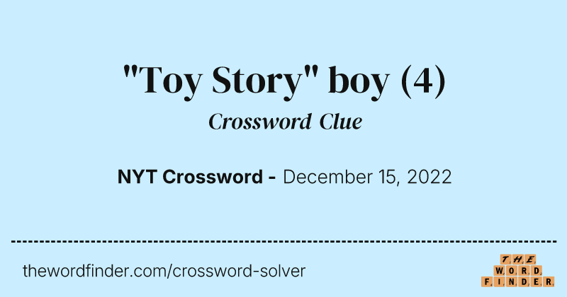 "Toy Story" boy crossword clue image