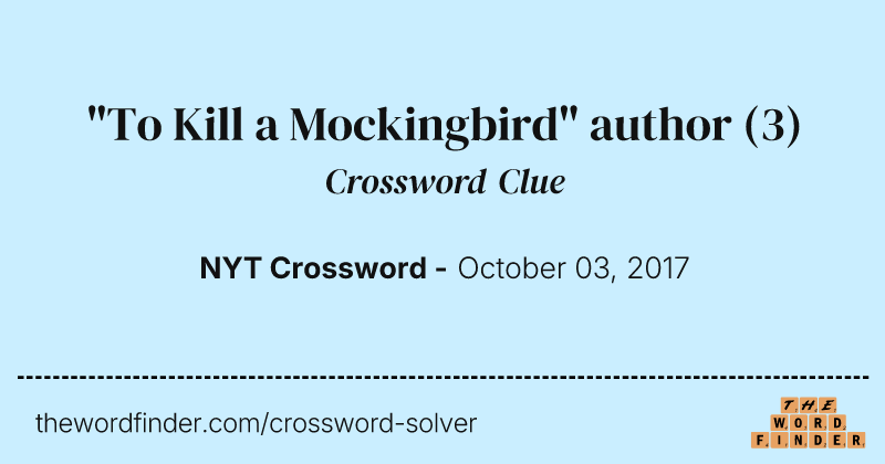"To Kill a Mockingbird" author crossword clue image